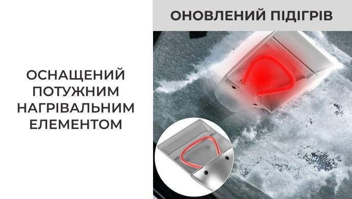 Скребок для автомобільного скла Supretto з підігрівом (B051)