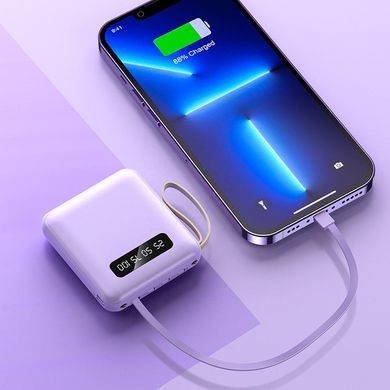 Портативний зарядний пристрій Supretto з дисплеєм та 4 кабелями 10000 mAh (8109)